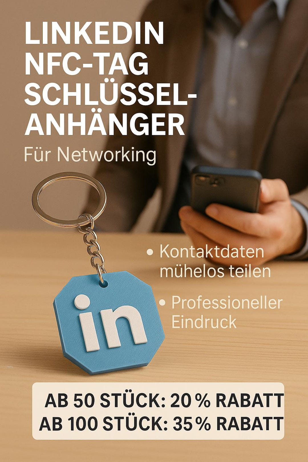 Linkedin Keychain With NFC | Digital Networking for Trade Fairs ...
