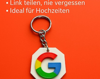 NFC-sleutelhanger in Google-ontwerp – programmeerbaar en aanpasbaar – ideaal voor bedrijven en bruiloften – kwantumkortingen beschikbaar