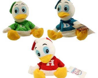 Peluches Disney tipo bolsita de frijoles - Set de 3 Patos Donald (Huey, Dewey y Louie)