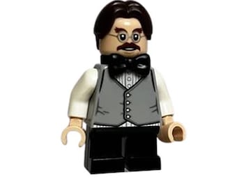 Minifigura de Lego - Harry Potter - Profesor Filius Flitwick (Camisa blanca y chaleco gris)