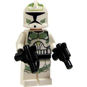 Lego Minifigure - Star Wars - 41St Elite Corps Green Clone Trooper With Dual Pistols