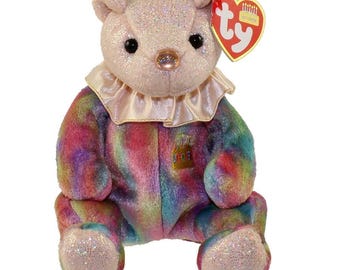 Ty beanie baby - octobre l'anniversaire de l'ours (7,5 pouces) (2001) mwmts