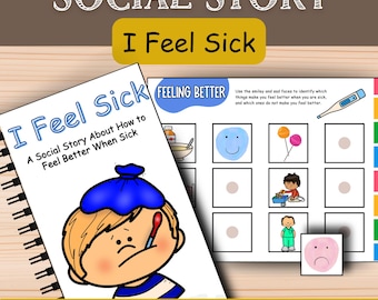 Je me sens malade, histoire sociale, activité de tri BONUS | PDF imprimable | Compétences sociales en autisme | Ressource pour l'éducation spécialisée, la santé et l'autorégulation