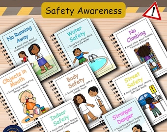 Autism Safety Social Stories Bundle | Safety Awareness | Safe vs Unsafe Activities | Life Skills | Printable PDF | Editable