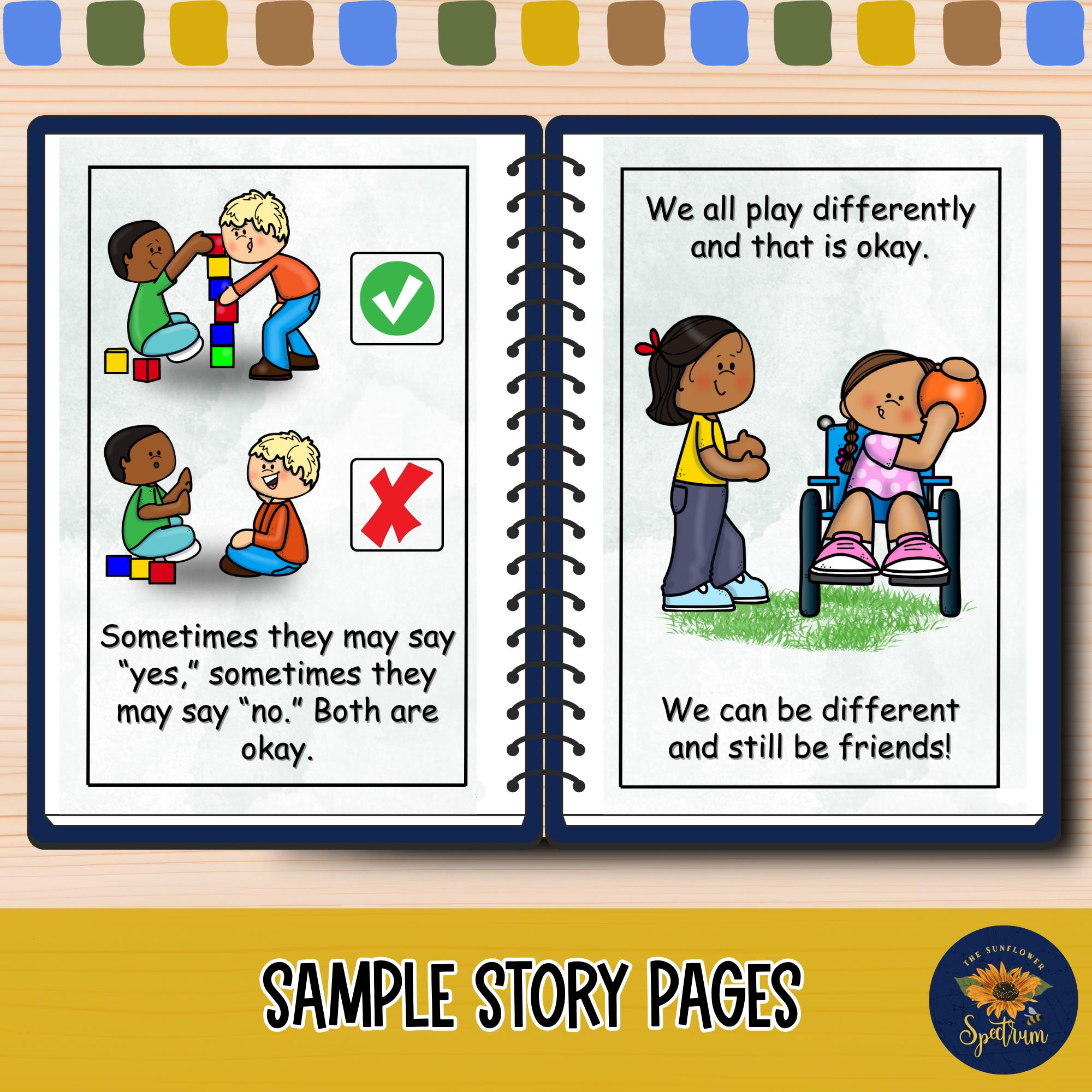 Autism Social Story: Making Friends, Social Skills Activities (PDF ...