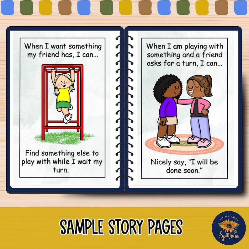 Sharing & Taking Turns Social Story: Making Friends, SEL Social Skills ...