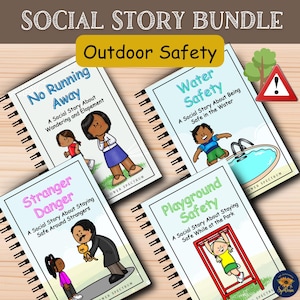Outdoor Safety Social Stories for Kids | Autism Visual Support | Stranger Danger, Eloping, Playground + Bonus Safe vs Unsafe Sort