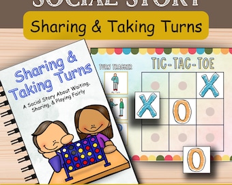 Sharing & Taking Turns Social Story: Making Friends, SEL Social Skills Game, Autism Life Skills