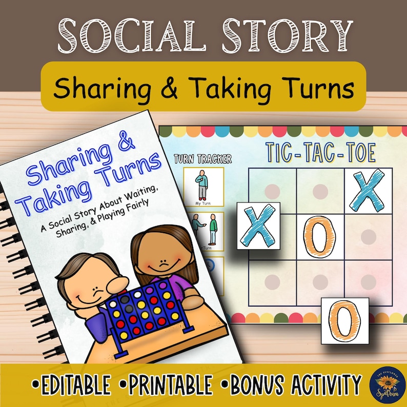 Sharing & Taking Turns Social Story: Making Friends, SEL Social Skills ...