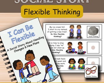 Flexible Thinking Social Story:  Stuck vs Flexible Thinking Activity, Coping Skills for Kids, Problem Solving Scenarios