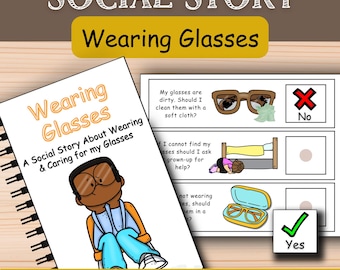 Wearing Glasses Social Story: Eye Doctor, Health & Wellness, Autism Life Skills, Special Needs Printable