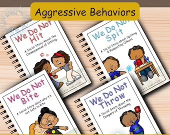 Behavior Social Story Collection | No Hitting, Biting, Spitting, Throwing | Social Emotional Learning & Behavior Management