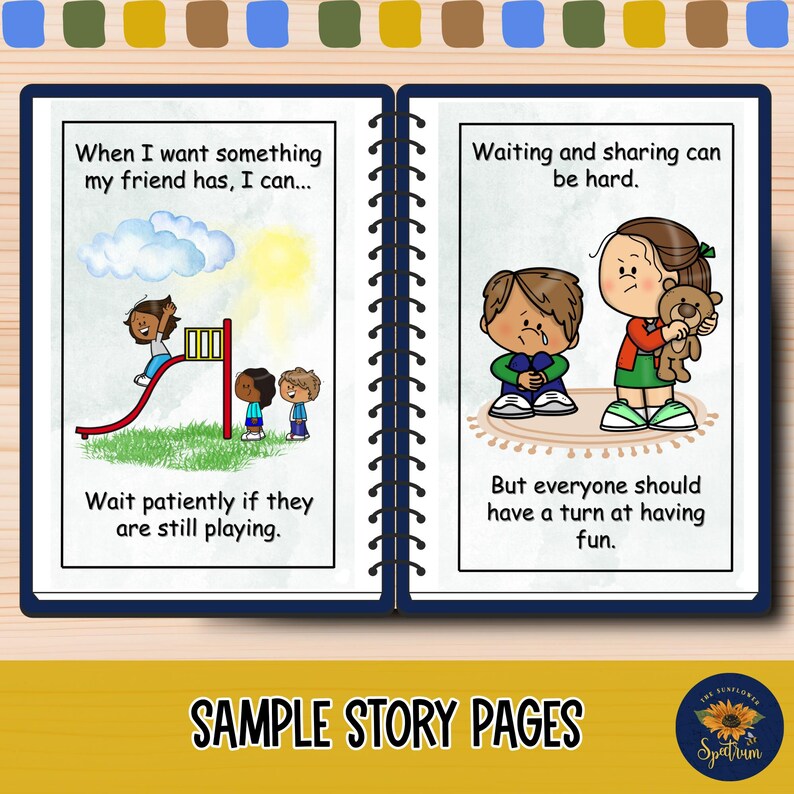 Sharing & Taking Turns Social Story: Making Friends, SEL Social Skills ...