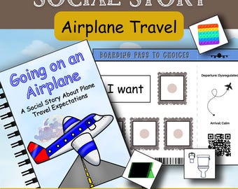 Going on an Airplane Social Story for Autism with Bonus Travel Choice Board | Sensory-Friendly Airport Prep | Visual Supports for Kids