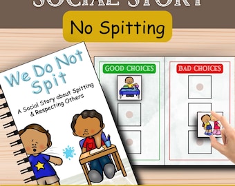 Spitting Social Story for Autism | Behavior Reinforcement | Sensory-Seeking Behavior | Special Education Resources for Teachers | SEL