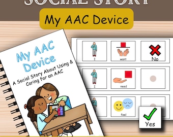 AAC Social Story: Autism Nonverbal Communication Tools, Sentence Strips & Carrier Phrases, Special Education Printable