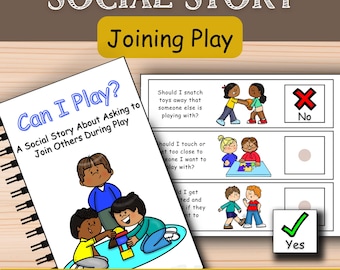 Asking to Play Social Story for Making Friends: Autism Social Skills, Manners, Play Based Learning, Friendship Activities, PDF