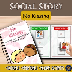 No Kissing at School Social Story | Personal Space Boundaries | Safe Touch SEL | Autism Sensory Seeking Replacement Behavior