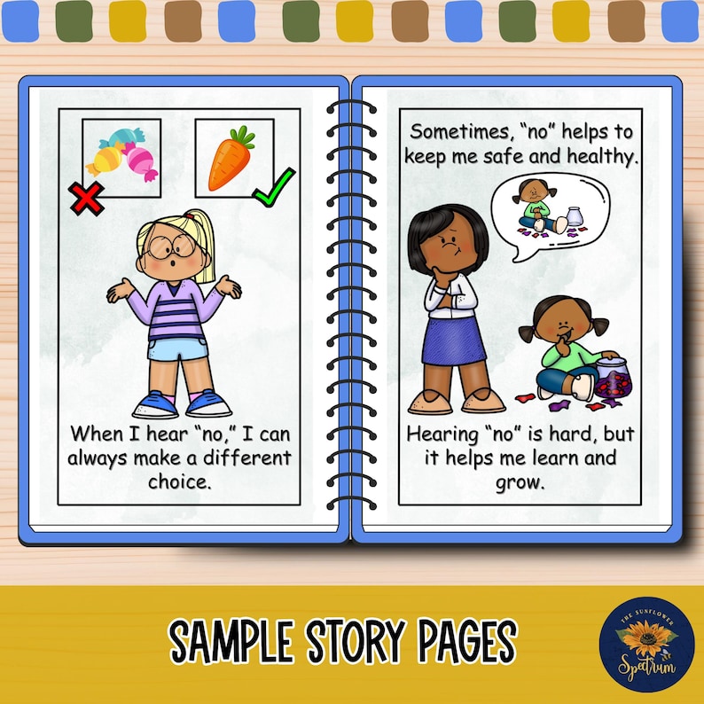 Help kids understand no and accept no for an answer. This helps with self regulation, handling frustration, and teaching social skills. This story provides alternatives when the answer is no such as waiting or making a different choice. Perfect for autism, behavior management, and SEL. Special education and early learning resource with bonus yes and no question cards to reinforce understanding.