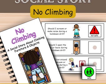 No Climbing Social Story for Kids | Climbing on Furniture | Behavior Expectations| Life Skills | Printable Autism Resource