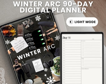 Planner digitale di 90 giorni Winter Arc / Sfida di miglioramento personale / Tracker delle abitudini digitali / Planner di ripristino stagionale per iPad