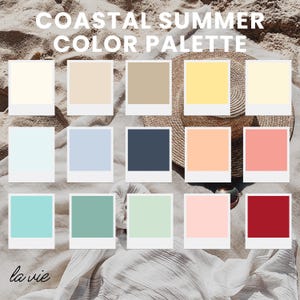 The Coastal Summer Color Palette | 15 Aesthetic Hex Codes for Designers | Procreate, Canva, Digital Art, Branding, iPad, Summer Color Scheme