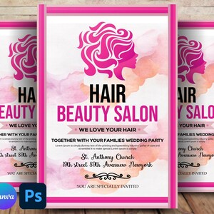 Beauty Salon Flyer: Bearbeitbare Hair & Spa Preisliste (Canva Template)