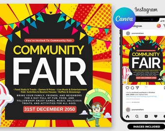 County Fair Flyer | Community Fun Fair Event Poster | Printable ...