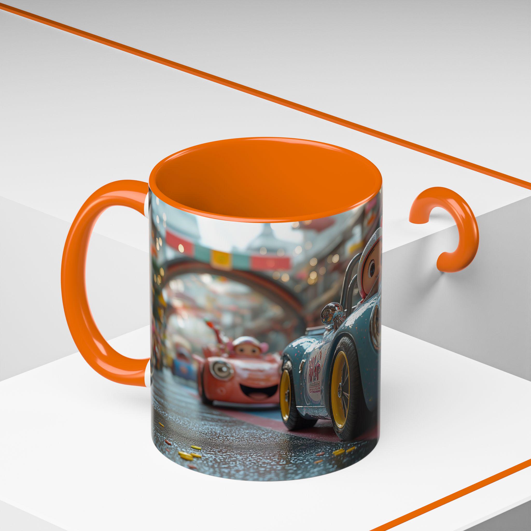 Taza de café con diseño de coches de carreras y animales en 3D, ideal para niños, un bonito regalo novedoso.