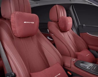 Benutzerdefinierte BMW BMW Audi inspiriert handgemachte Wildleder Lether Auto Logo Kopfstütze | Luxus-Autozubehör für Automobil-Enthusiasten
