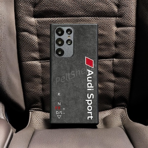 Funda de gamuza sintética personalizada y hecha a mano para teléfono Audi/funda interior de coche deportivo para Samsung Galaxy S25 Ultra, Galaxy S25+, S24+ y Galaxy S25.