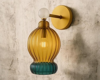Modern Sculpted Glass Wall Sconce