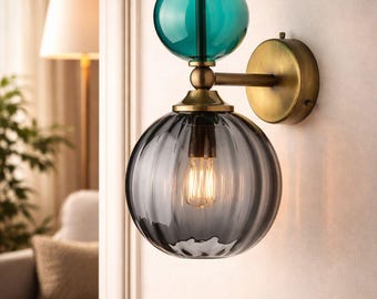 Modern Wall Sconce with Glass Globe – Elegant Hallway Lighting
