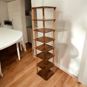 8 Tiers Vertical Shoe Rack | Narrow Shoe Rack | Wooden Shoe Organizer | Entryway Shoe Rack | Shoe Storage Rack | Free Standing Shoe Shelf