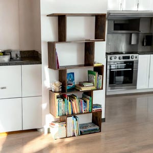 Wooden Bookcase | 5 Tier Wooden Bookshelf | Display Shelf | Freestanding Decorative Storage Shelving | Rustic Bookshelf