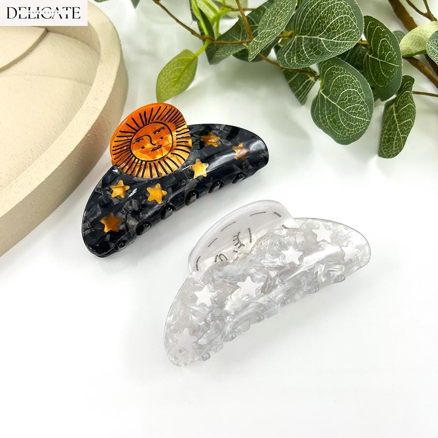 Forcina Per Capelli Vintage In Pietra Di Luna - Foto 8