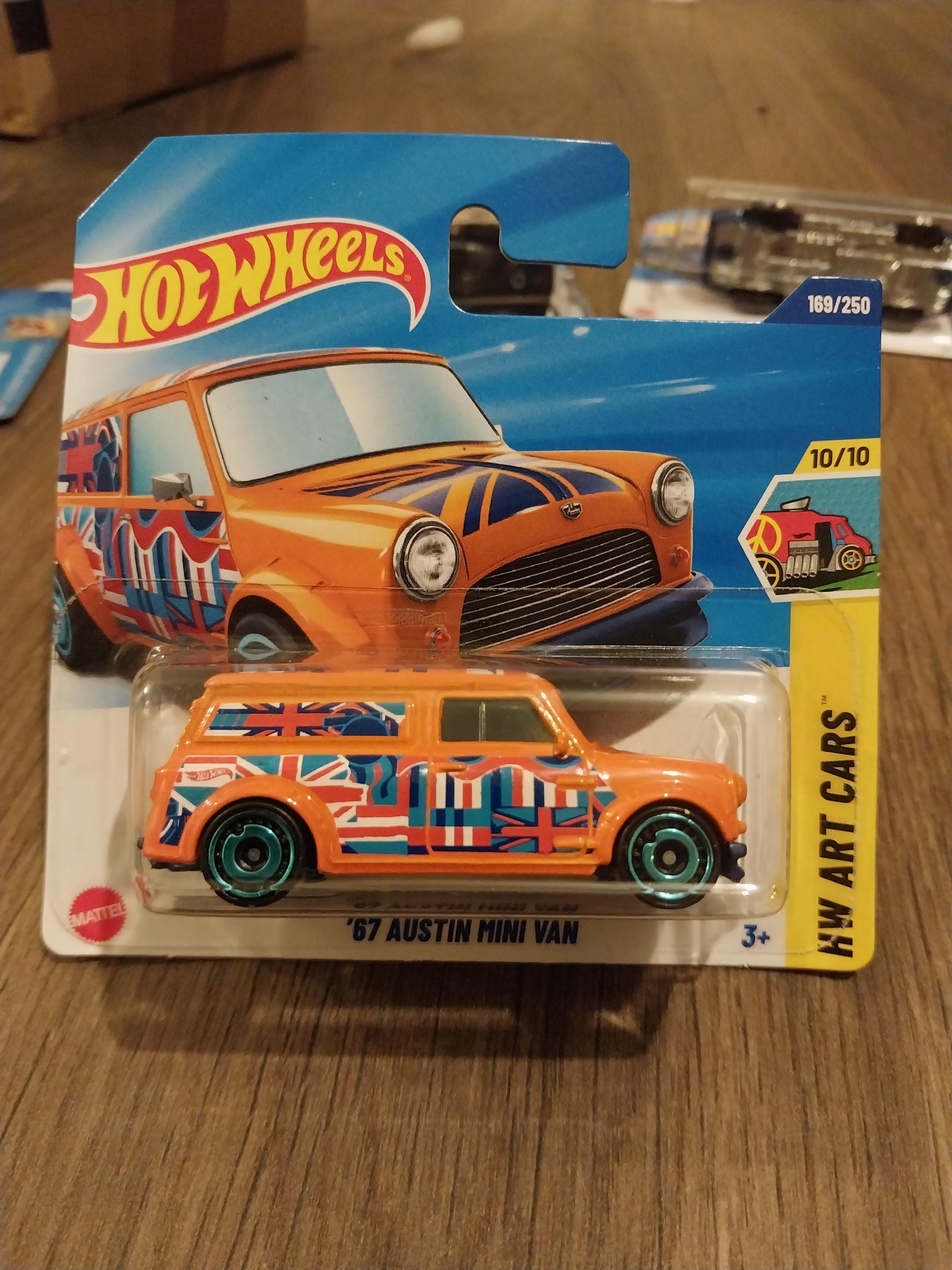 Hot Wheels '67 Austin Mini Van 1:64 Die-Cast - Orange 2/5 - View #4