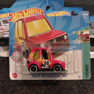 Hotwheels Vintage Tooned Volkswagen Golf MK1 Short card Rare to find in beautiful condition  lovely gift for all ages