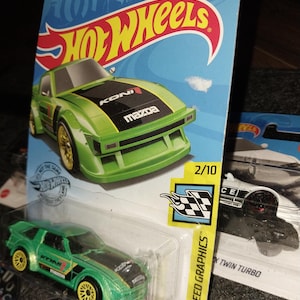 Hotwheels Mazda RX-7 cartolina lunga Raro da trovare in bellissime condizioni, regalo adorabile per tutte le età