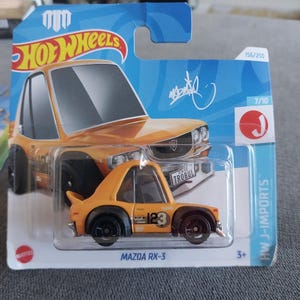Hotwheels J-Imports Tooned Orange Mazda RX-3 korte kaart Zeldzaam te vinden in prachtige staat mooi cadeau voor alle leeftijden