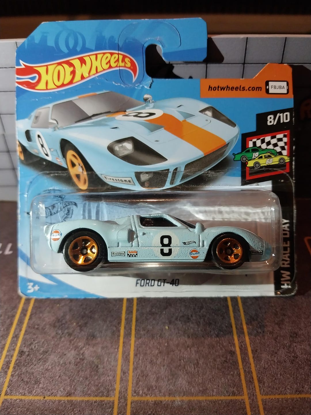 Hotwheels Gulf Ford Gt-40 From HW Race Day Series Short Card Rare