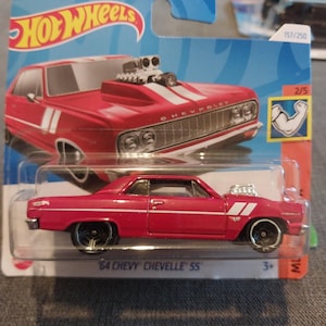 Hotwheels HW Muscle Mania Red 64 Chevy Chevelle SS American Muscle Rare to find in beautiful condition  lovely gift for all ages