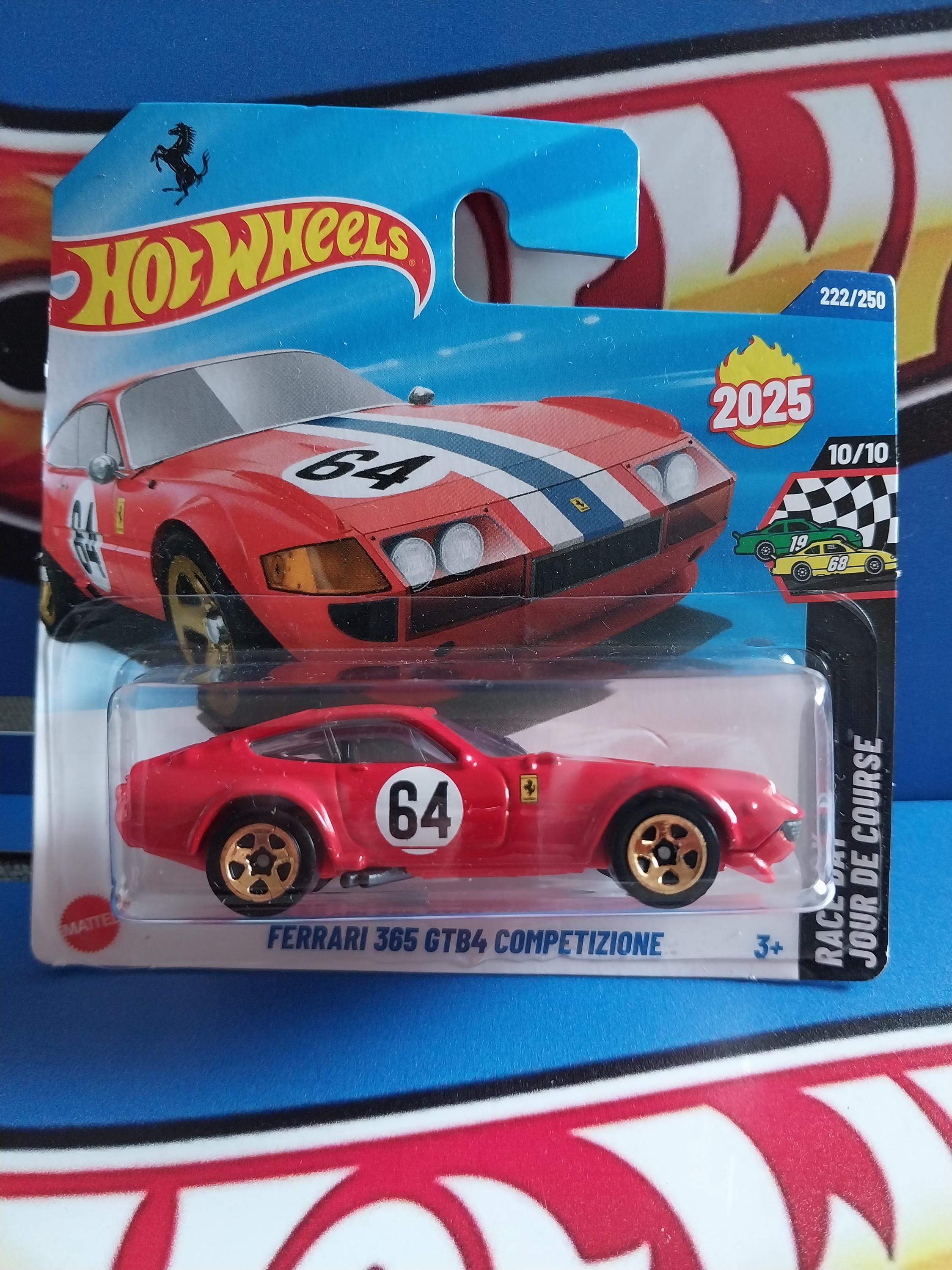 Hotwheels Ferrari 365 GTB4 Competizione. Race Day Series Red