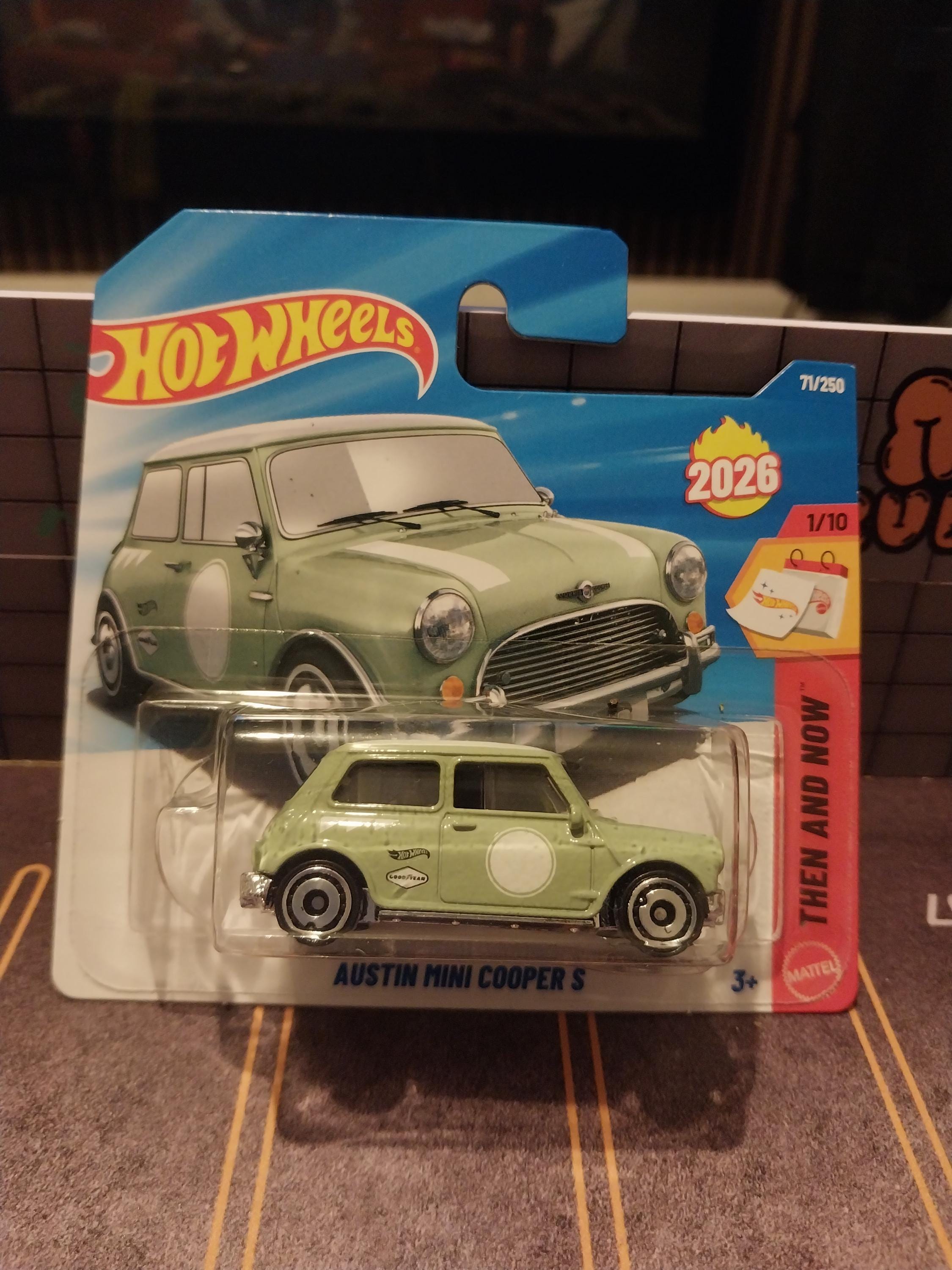 Hotwheels Austin Mini Cooper S Then and Now Series Short Card Rare