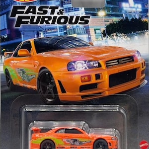 Nissan Skyline GTR de Brian O Connors Premium, Fast and Furious, dans l'orange Supra, Crazy Rare pour trouver un beau cadeau pour tous les âges