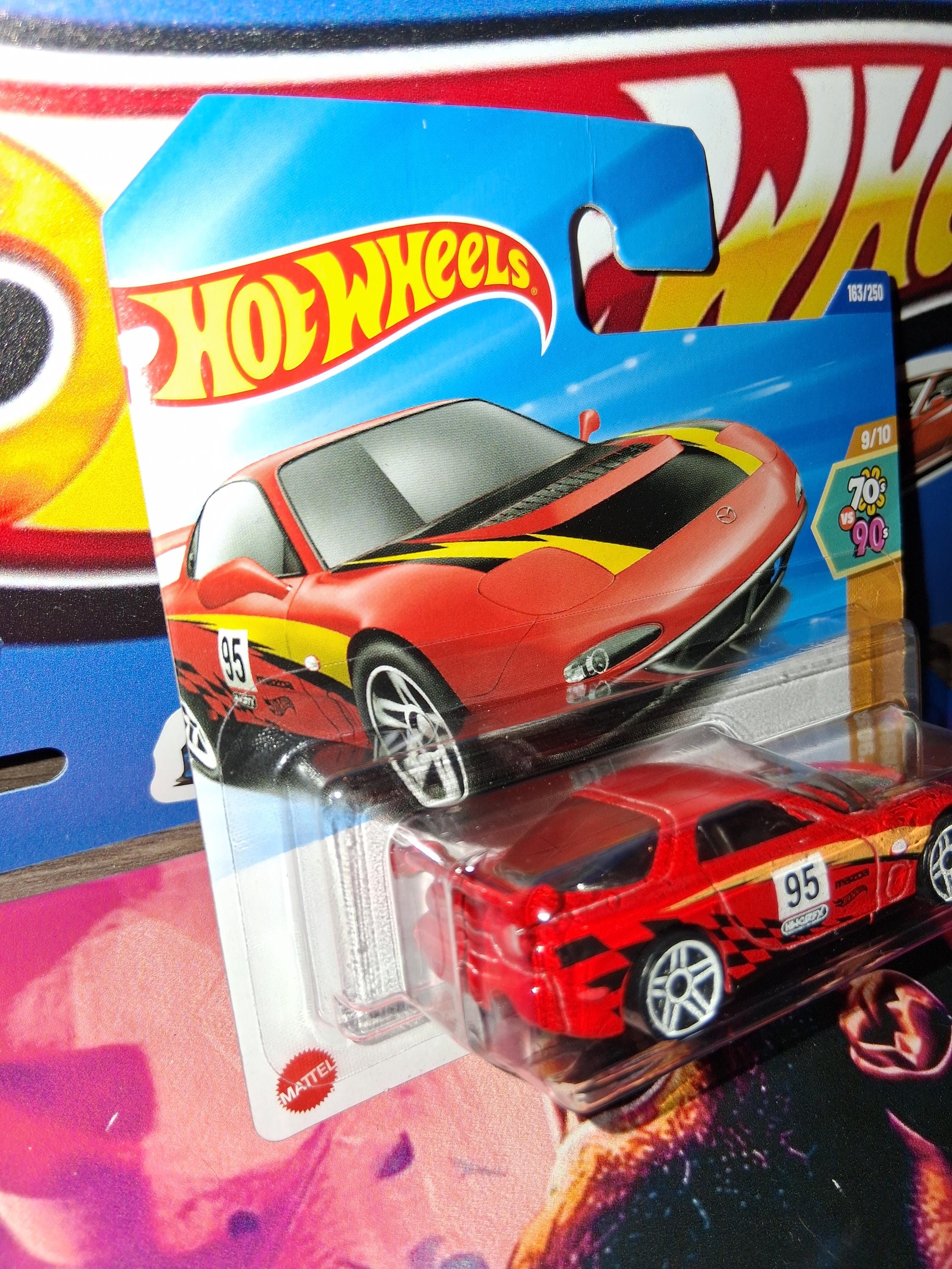 Hotwheels Red 95 Mazda RX-7 Drift Short Card 70s V 90s Series Rare