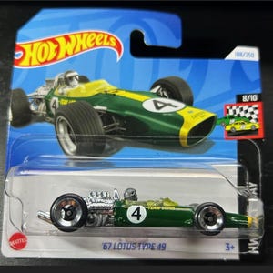 Hotwheels 67 Lotus Type 49 Selten in schönem Zustand kurze Karte schönes Geschenk für alle Altersgruppen 118/250 HW Renntag Serie RAR