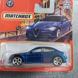 Matchbox Blue 2016 Alfa Romeo Giulia Rare and beautiful miniature model car for all collectors 2002 lovely gift for dad or granddad or husba