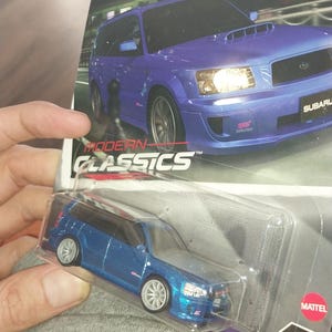 Hotwheels Premium Modern Classics Car Culture Blue Subaru Forester STi  Rare to find in beautiful condition  lovely gift for all ages