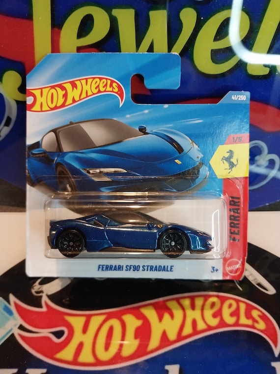 Hot Wheels Blue Ferrari SF90 Stradale : HW Exotics Diecast Model
